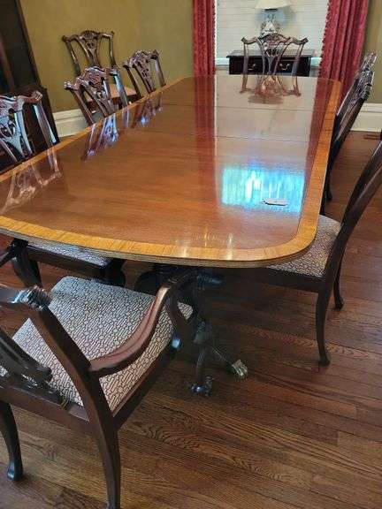 American Masterpiece Collection by Hickory Dining Table and 10 Chairs
