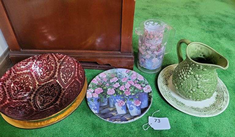 Mixed Media Bowls, Ceramic Pitcher/Plate, Acrylic Pitcher/Tumblers, Melamine Plates