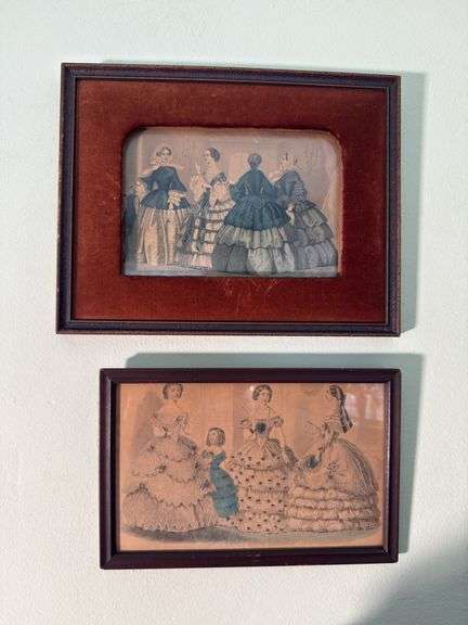Two antique fashion prints image