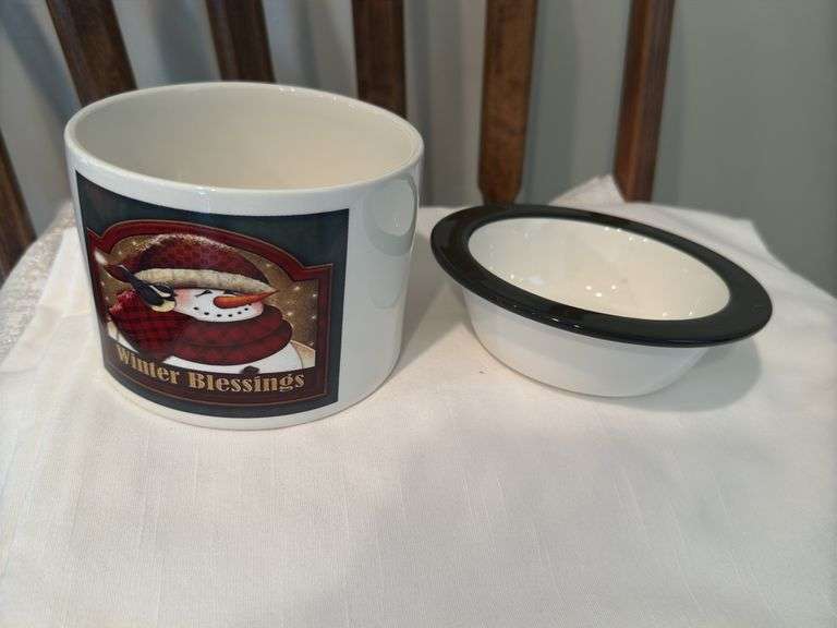 Christmas platter, 2 plates, 2 bowls