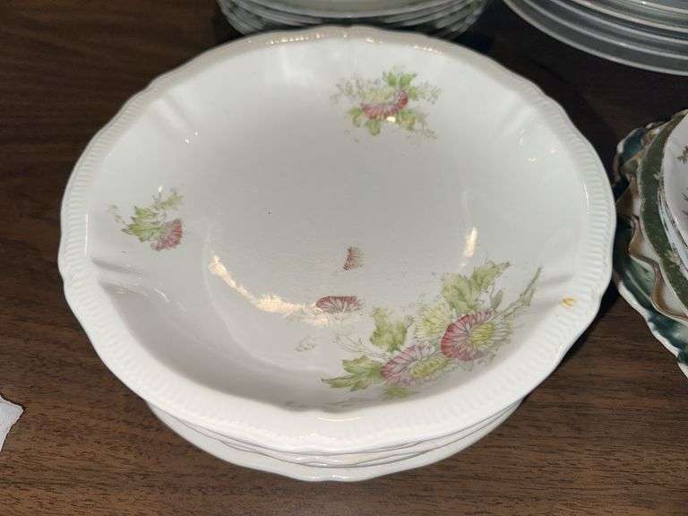 Lot of misc hand painted china plates, shallow bowls, Noritake dinner plates