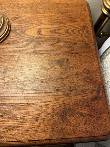 Antique Oak rectangular lamp table