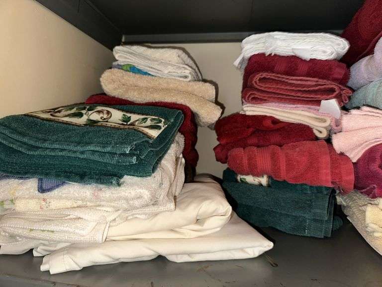 Contents of top shelf of closet