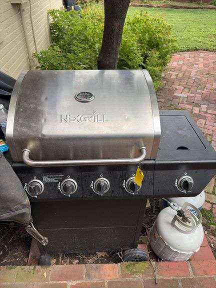 4 burner Nexgrill gas grill w/ 2 tanks & cover image