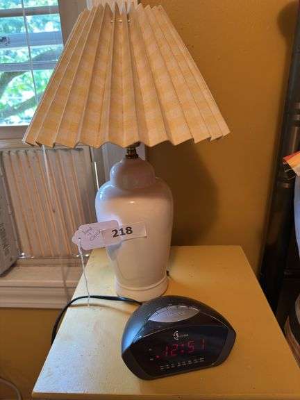 19” ceramic lamp with electron electric alarm clock image