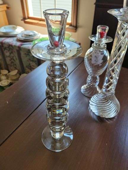 Clear Glass Candle Holders