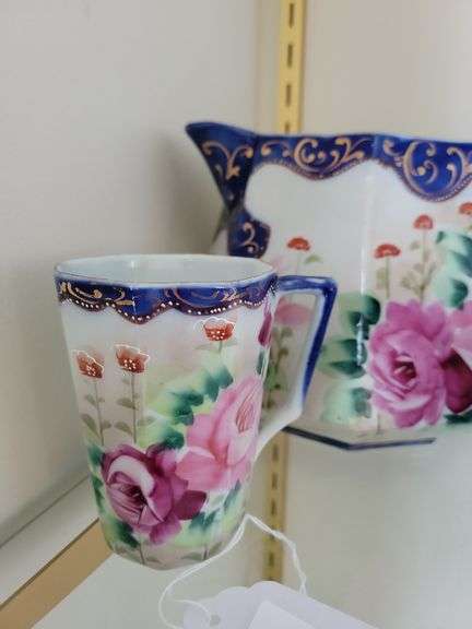 Vintage Nippon Roses Pitcher and Cups