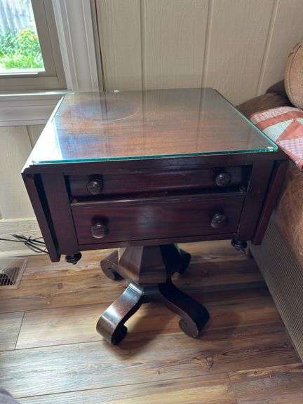 Antique Mahogany Dropleaf Side Table image