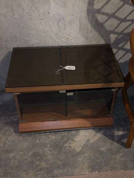 TV stand w/ glass doors image