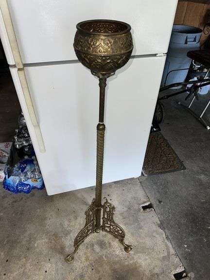 Antique brass organ lamp image