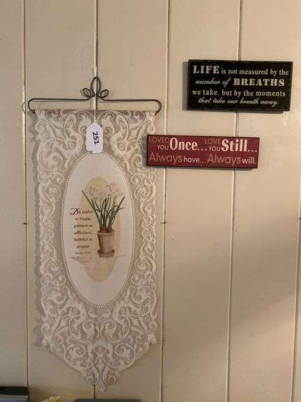 6 wall decors - 2 plaques, banner, clock, 2 bear peg hangers image