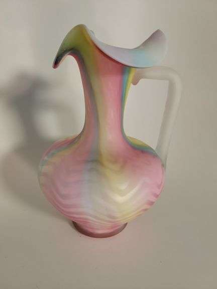 Rainbow Mother of Pearl "Webb" Pitcher 6" tall image