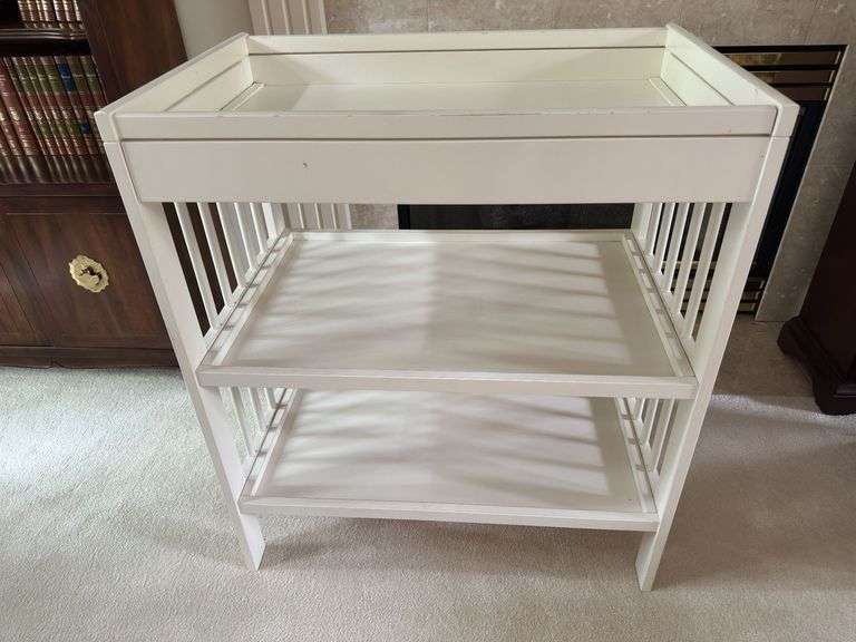Painted white changing table