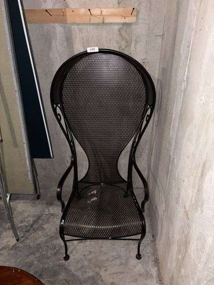 Wrought iron canopy porter chair image