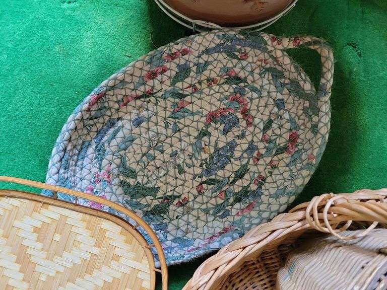 Woven Basket, Wicker Baskets and Tray