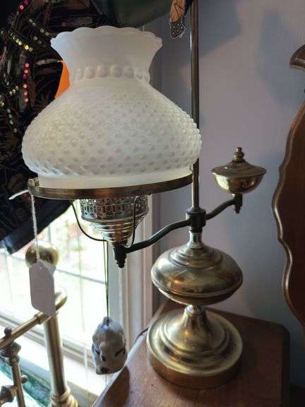Electric brass lamp, ceramic cat bell,& battery operated fountain image