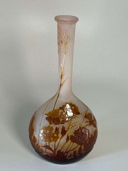 Signed Galle stem vase 6 1/2" image