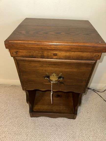 Pair of wooden one drawer side tables
