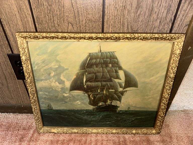 Framed ship picture
