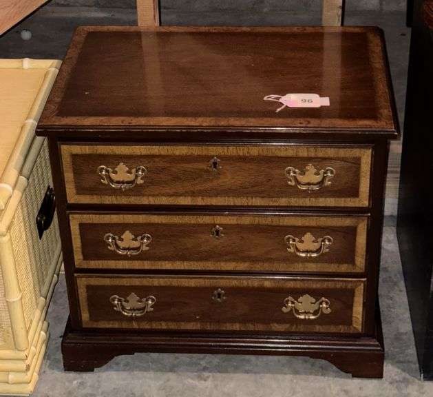 Columbia 3 drawer night stand w/ brass pulls image