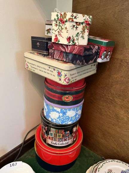Various square & round tins