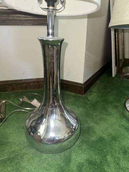 Pair of mercury glass base lamps
