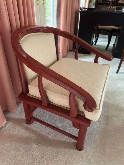 Vintage horseshoe style club chair image
