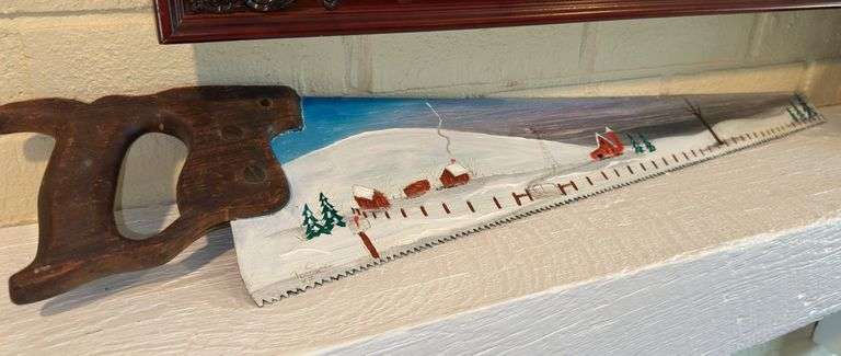 Hand painted saw by Robert Gross image