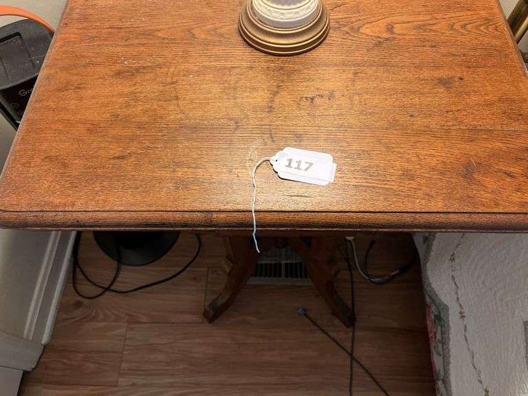 Antique Oak rectangular lamp table