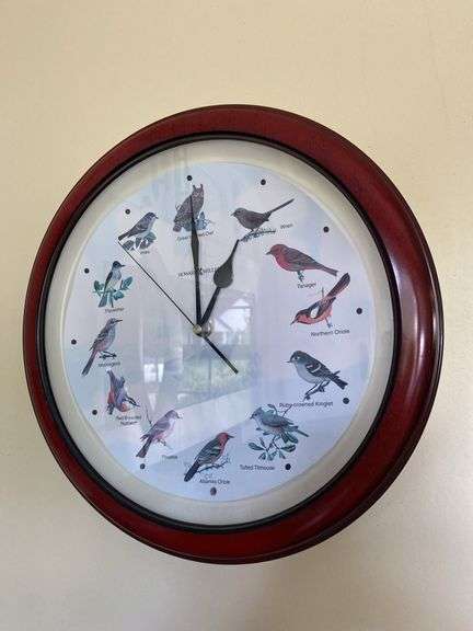Bird clock, wall plaque, Norman Rockwell 3D copper plate image