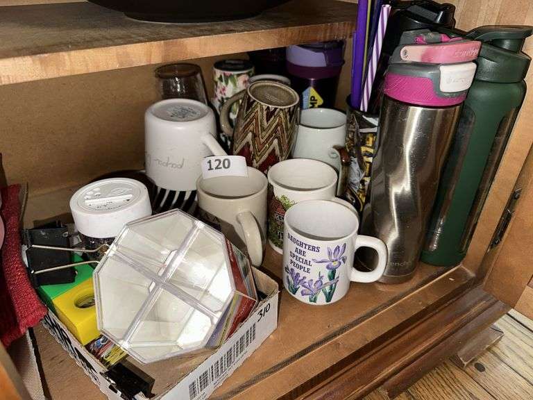 Lot of coffee cups, thermos image