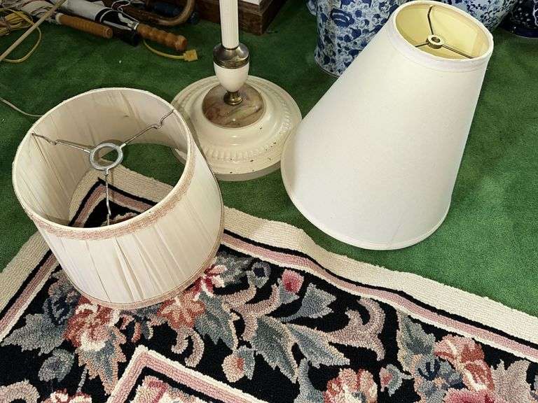 Antique floor lamp and 2 shades