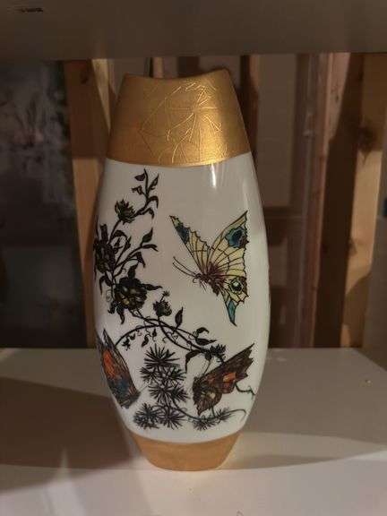 Bavaria vase with gold accents  14.5” tall image