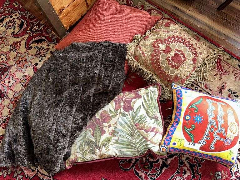 Pillows and throw blanket image