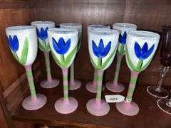 Hand painted wine glasses