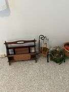 Magazine rack. Basket of fruit, metal hanger