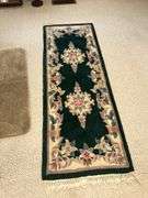 Oriental style runner, bathroom rug