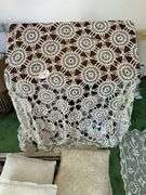 Lace tablecloths, decorative pillows, lace runners, dollie’s