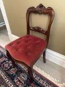 Antique roseback Walnut chair with tufted seat