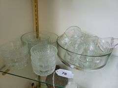 Punch Bowl Set, Clear Glass Bowls