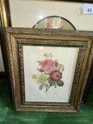Lot of floral themed framed pictures