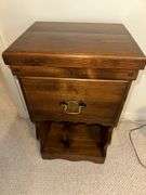 Pair of wooden one drawer side tables