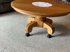 Oak 36”diameter coffee table