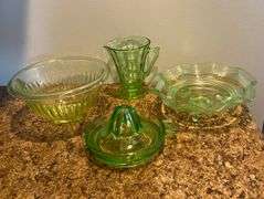Uranium glass pieces