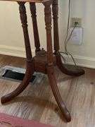 Antique walnut octagon top lamp table