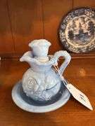 Blue/white pitcher, Avon pitcher & bowl