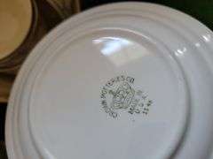 Vintage Crown Potteries Co Checkerboard Floral Dishware (some Chips)