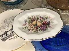 Misc clear glass plates Mt Vernon plate, 22k trim plate
