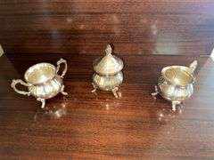 Towle silver plate coffee and tea service with tray