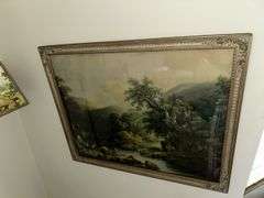 2 framed landscape pictures